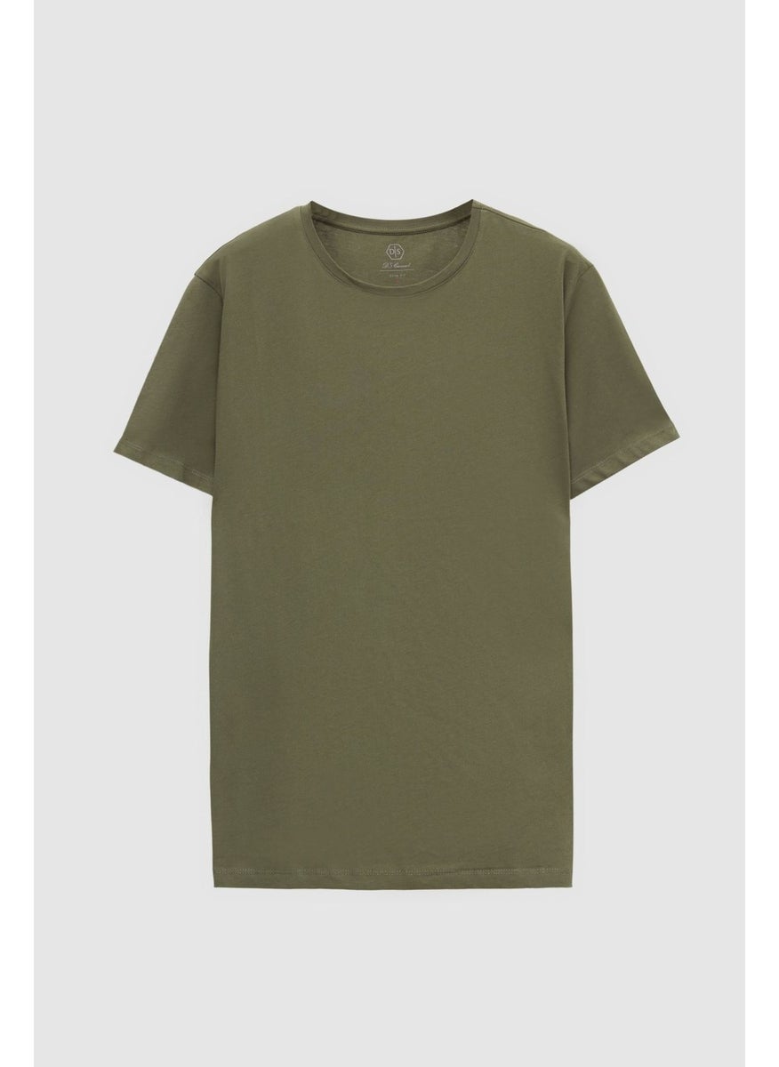 Slim Fit Khaki T-shirt 4HC141996753M