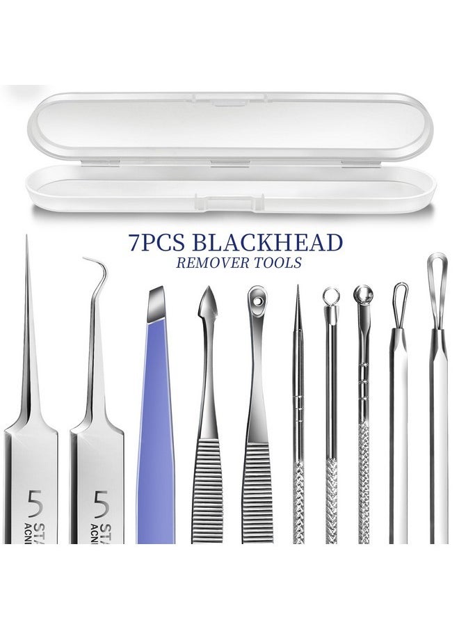 Blackhead Remover Tools, Pimple Popper Tool Kit, Ingrown Hair Tweezers, Blackhead Extractor Pimple Extractor Ingrown Hair Removal Kit, Black Head Remover For Face