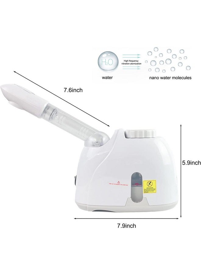 2 In 1 Facial Steamer And Hair Steamer Face Sauna Humidifier Hot Mist Moisturizing For For Cold And Cough Nose Facial Spa Skin Care Salon And Home (Full White Colour)