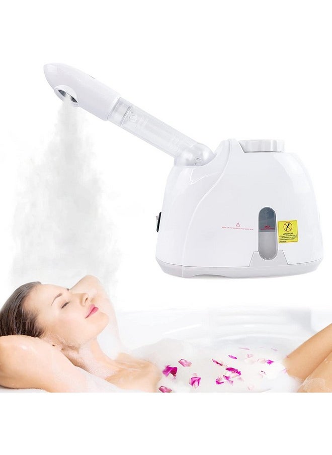 2 In 1 Facial Steamer And Hair Steamer Face Sauna Humidifier Hot Mist Moisturizing For For Cold And Cough Nose Facial Spa Skin Care Salon And Home (Full White Colour)