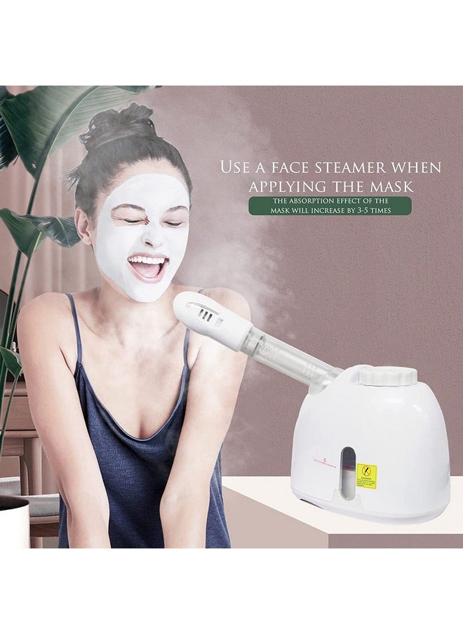 2 In 1 Facial Steamer And Hair Steamer Face Sauna Humidifier Hot Mist Moisturizing For For Cold And Cough Nose Facial Spa Skin Care Salon And Home (Full White Colour)