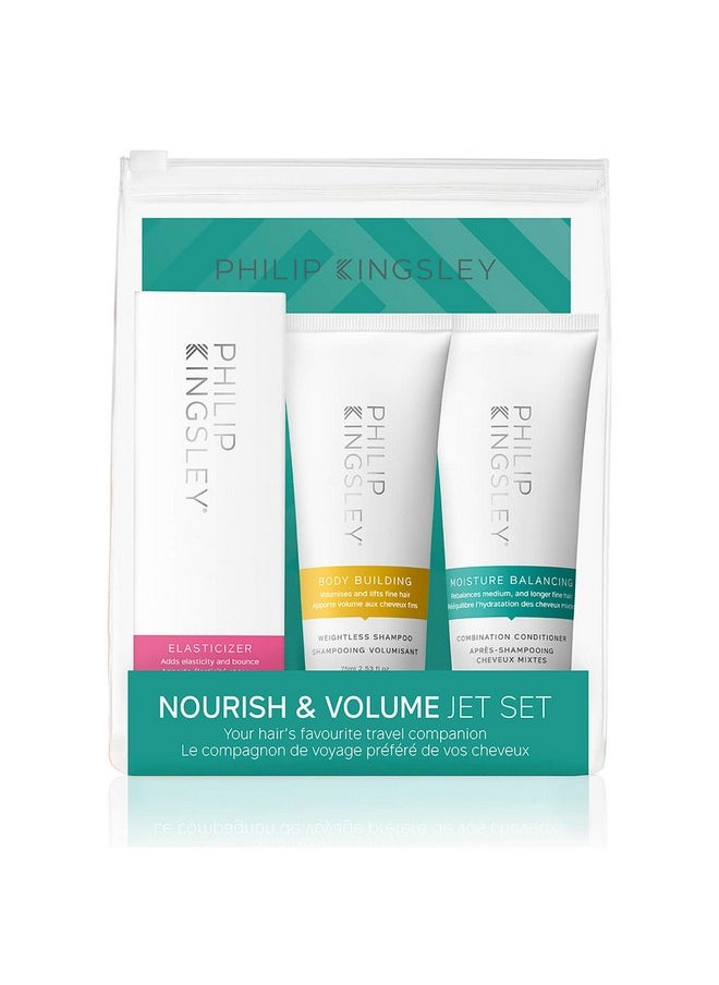 Haircare Travel Set: Volumizing Shampoo, Conditioner, And Deep-Conditioning Mask For Fine, Limp Hair - Adds Body And Shine