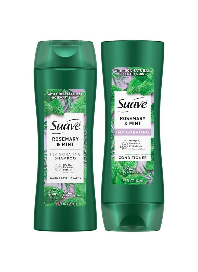 Shampoo And Conditioner Set, Rosemary & Mint - Invigorating Rosemary Mint Clarifying Shampoo & Conditioner, Hair Strengthening, Scented, 12.6 Oz Ea (2 Piece Set)