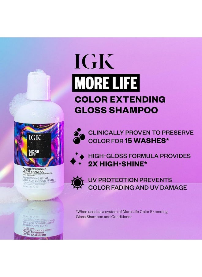 More Life Color Extending Gloss Shampoo And Conditioner Set | Preserves Color Treated Hair | Uv Protection | Vegan + Cruelty-Free | 8 Oz