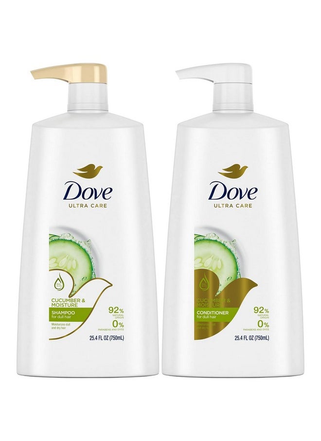 Cool Moisture Cucumber Hydrating Shampoo And Conditioner Set - 2 Piece Set, 25.4 Fl Oz (2 X 12.7 Fl Oz) With Coconut & Marula Oil, And Grapeseed Oil For Dry Hair Care