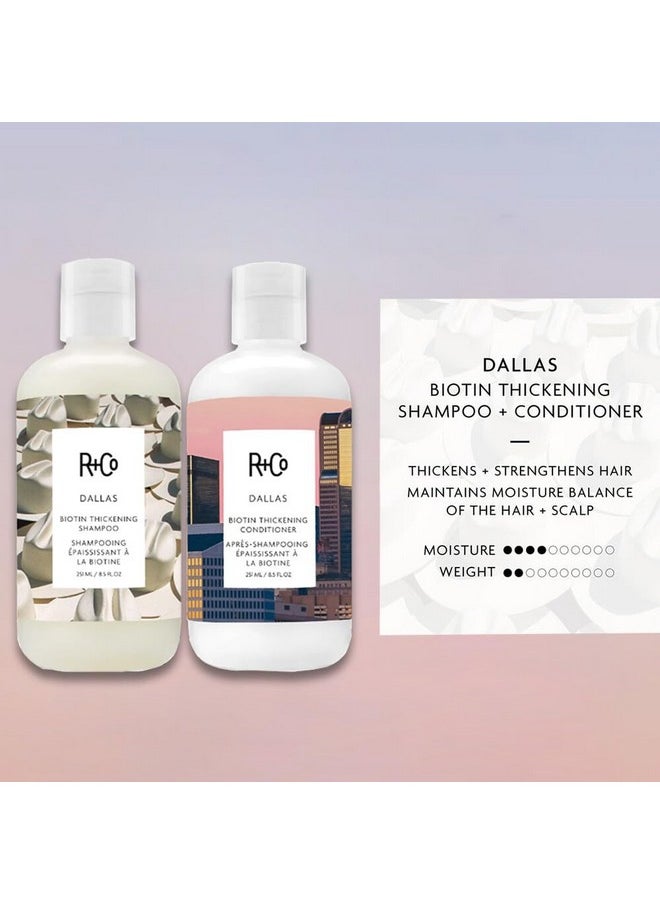 Dallas Biotin Thickening Shampoo And Conditioner Set (8.5 Oz) + Cool Wind Ph Travel Size (.5 Oz) | Thickens + Nourishes + Strengthens | Set Of 3