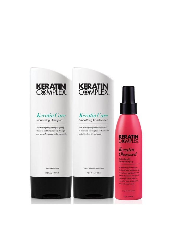 - Keratin Care Retail Kit - Keratin Care Shampoo & Conditioner 13.8 Oz Each & 5 Fl Oz Keratin Obsessed