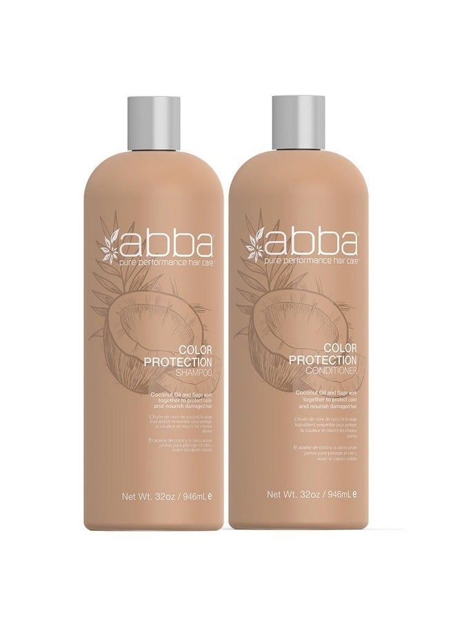 - Pure Color Protection Shampoo & Conditioner Duo - Coconut Oil & Sage, 32 Fl Oz Each