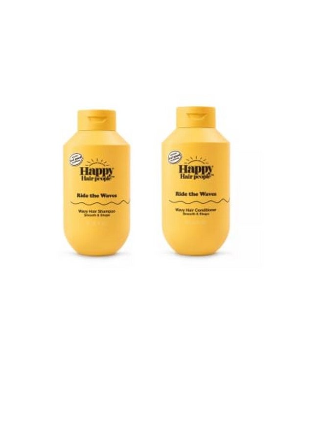 Happy Hair People Ride The Waves Shampoo And Conditioner For Wavy Hair - 12 Fl Oz Each - 2 Pack, Yellow