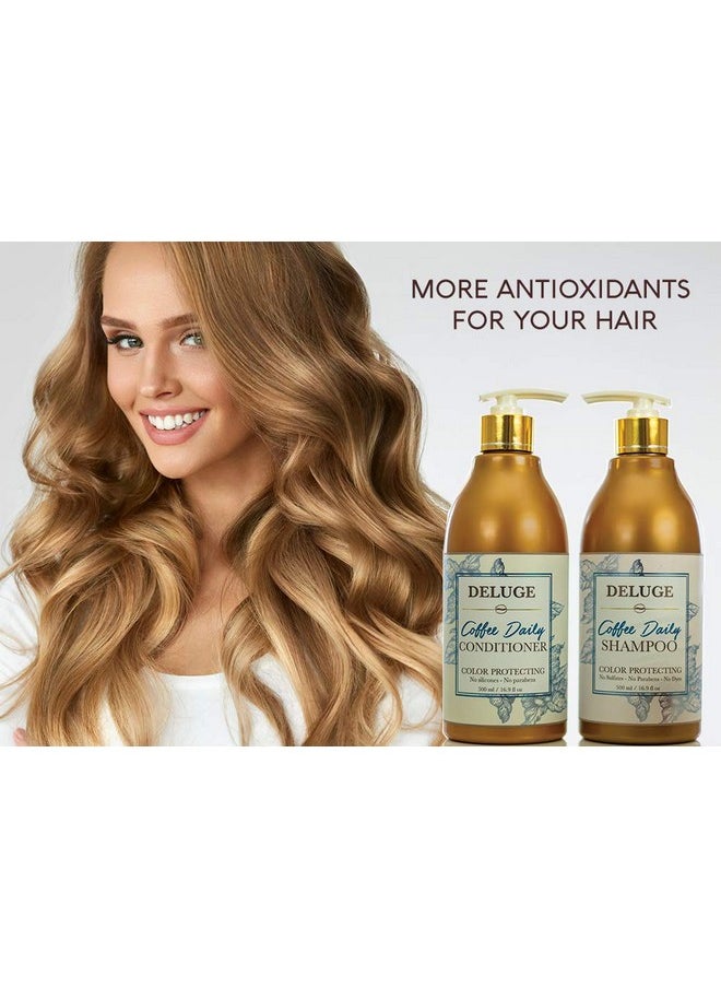 - Coffee Daily Shampoo And Conditioner -Gentle And Natural, Sulfate, Salt And Paraben Free. No Dyes. Made With Coffee Fruit, Argan Oil, Quinoa. Fresh-Clean Scent Of Berries. 16 Oz Each/Set.