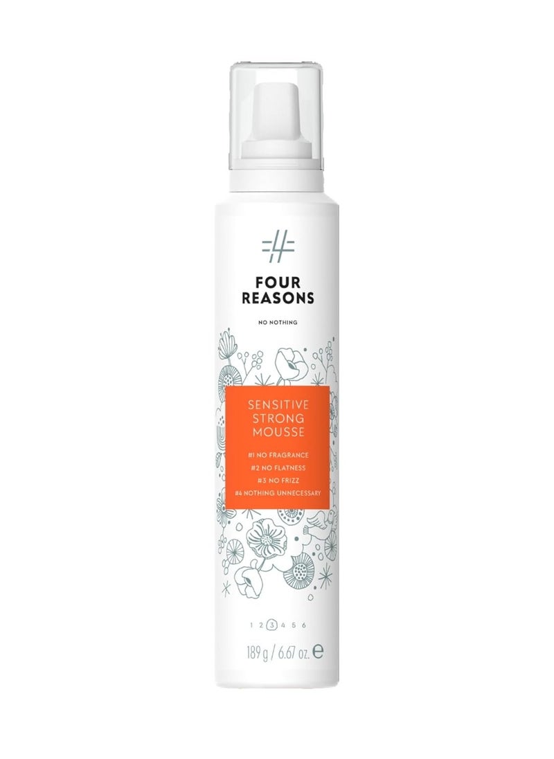 No nothing Very Sensitive Strong Hair Volumizing Mousse - Hypoallergenic, Unscented, Free from Fragrance, Paraben, Alcohol and Gluten, Soy-Free, 6.8 oz