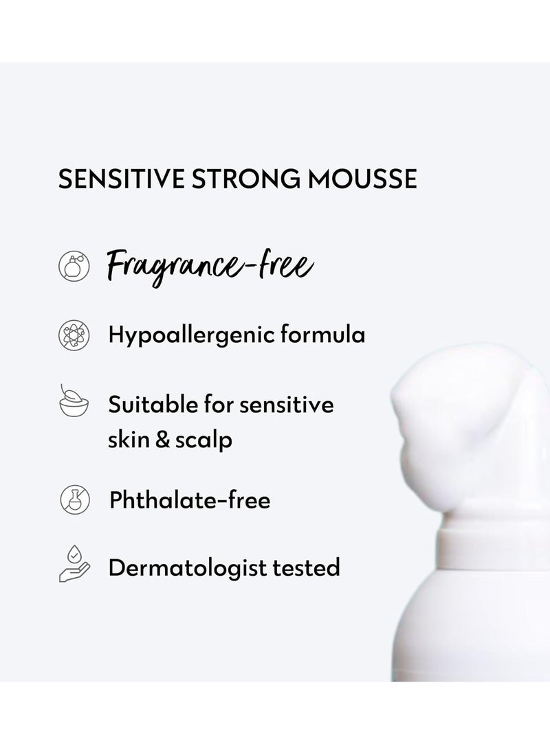 No nothing Very Sensitive Strong Hair Volumizing Mousse - Hypoallergenic, Unscented, Free from Fragrance, Paraben, Alcohol and Gluten, Soy-Free, 6.8 oz