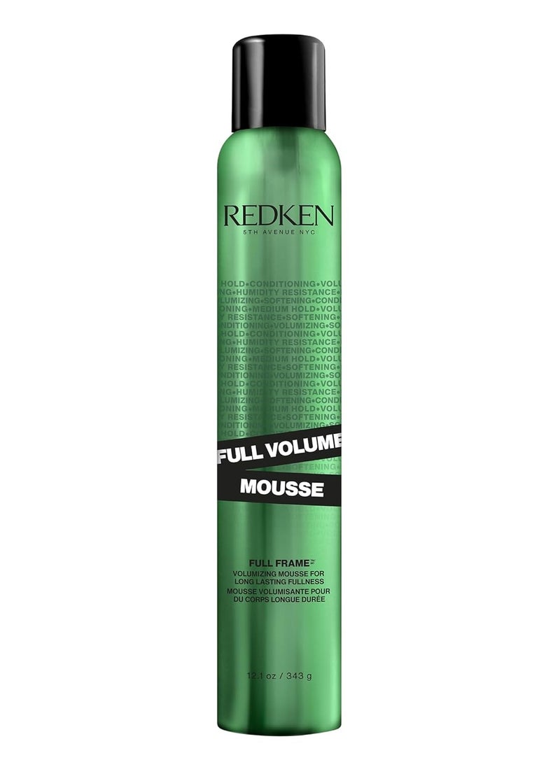 Redken Full Volume Mousse | For All Hair Types | Volumizing Hair Mousse | Adds Maximum Body & Lift to Lengths and Ends | Moisturizes Hair and Protects Against Heat & Damage | Medium Control