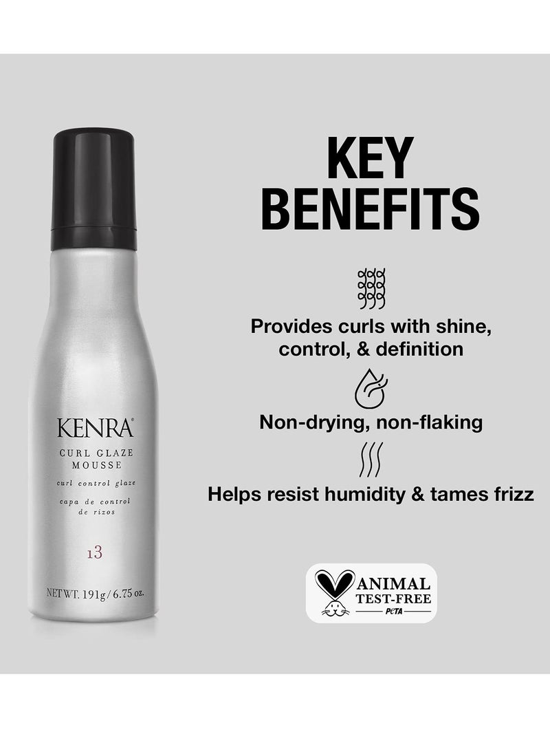 Kenra Curl Glaze Mousse 13 | Curl Control Glaze | Provides Frizz Control & Humidity Resistance | All Hair Types