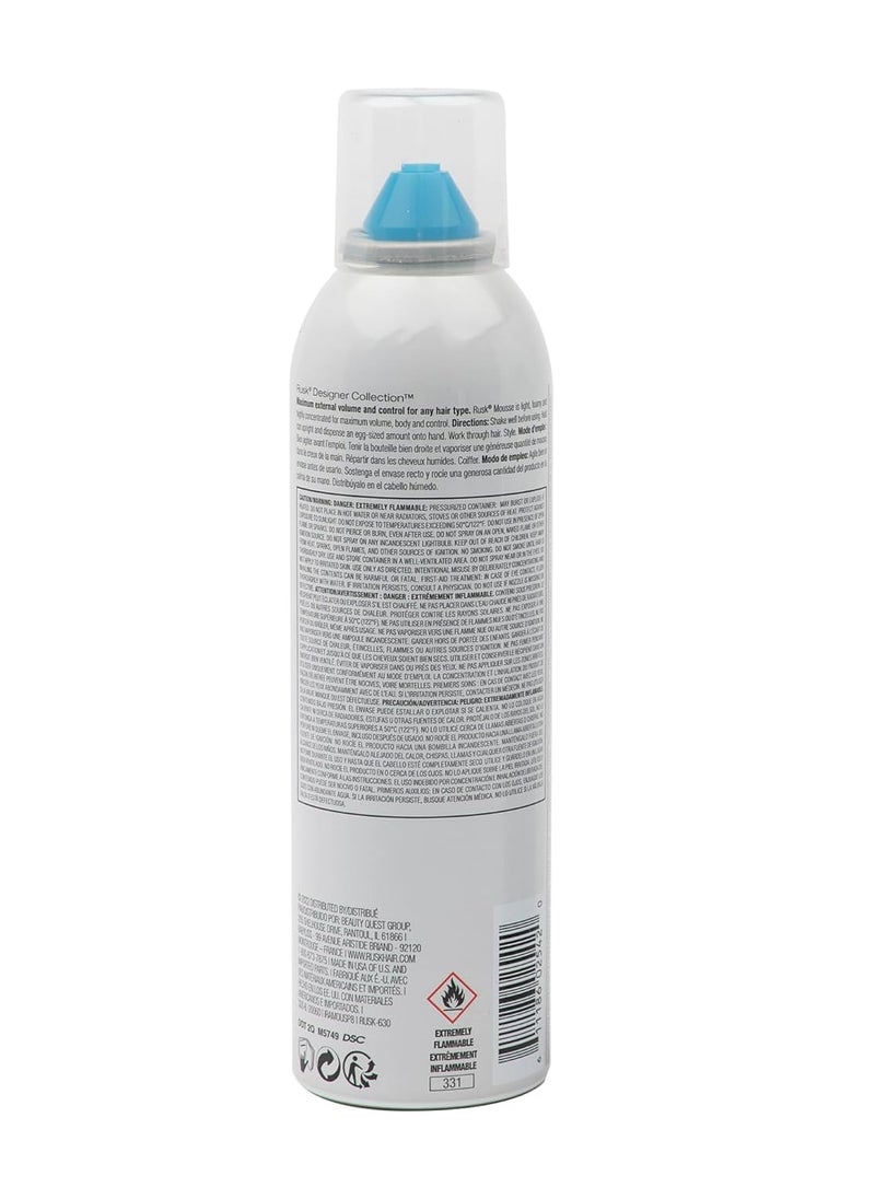 RUSK Designer Collection Mousse Maximum Volume and Control, Firm-Holding Styling Mousse, 8.8 Ounce