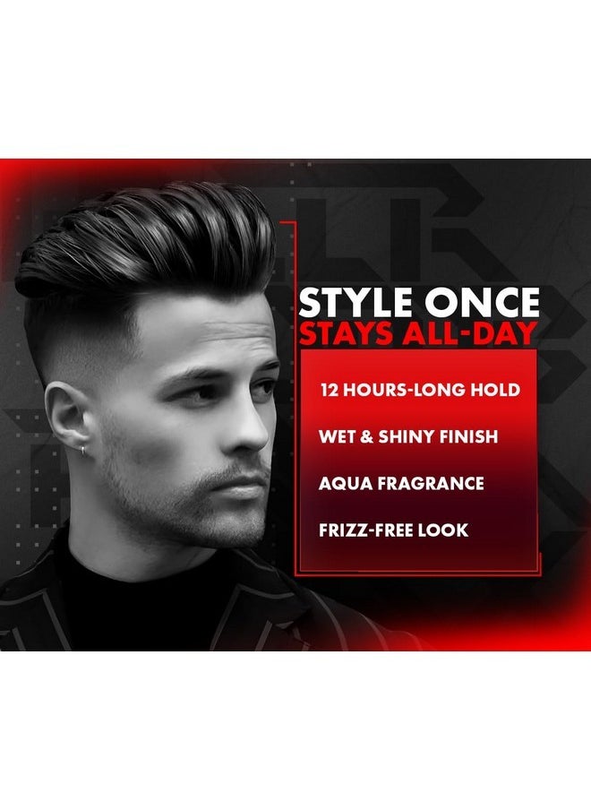 Aqua Hair Wax | Hair Wax For Men Strong Hold High Shine 260 Ml | 2-In-1 Men Hair Styling Wax | Wet Look