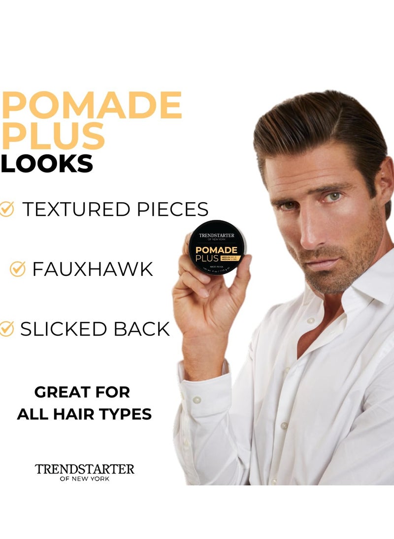 TRENDSTARTER - Men's Premium Hair Styling Sample Pack - Matte Wax - Forming Paste - Thickening Fiber - Pomade Plus (1 Sample Box - Four 0.25oz Samples)