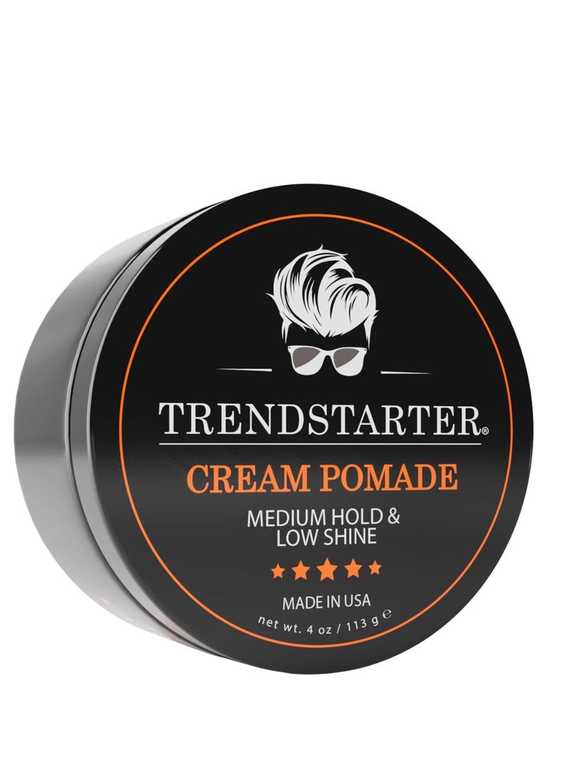 TRENDSTARTER - CREAM POMADE (4oz) - Medium Hold - Low Shine - Water-Based All-Day Hold Premium Hair Styling Putty Products