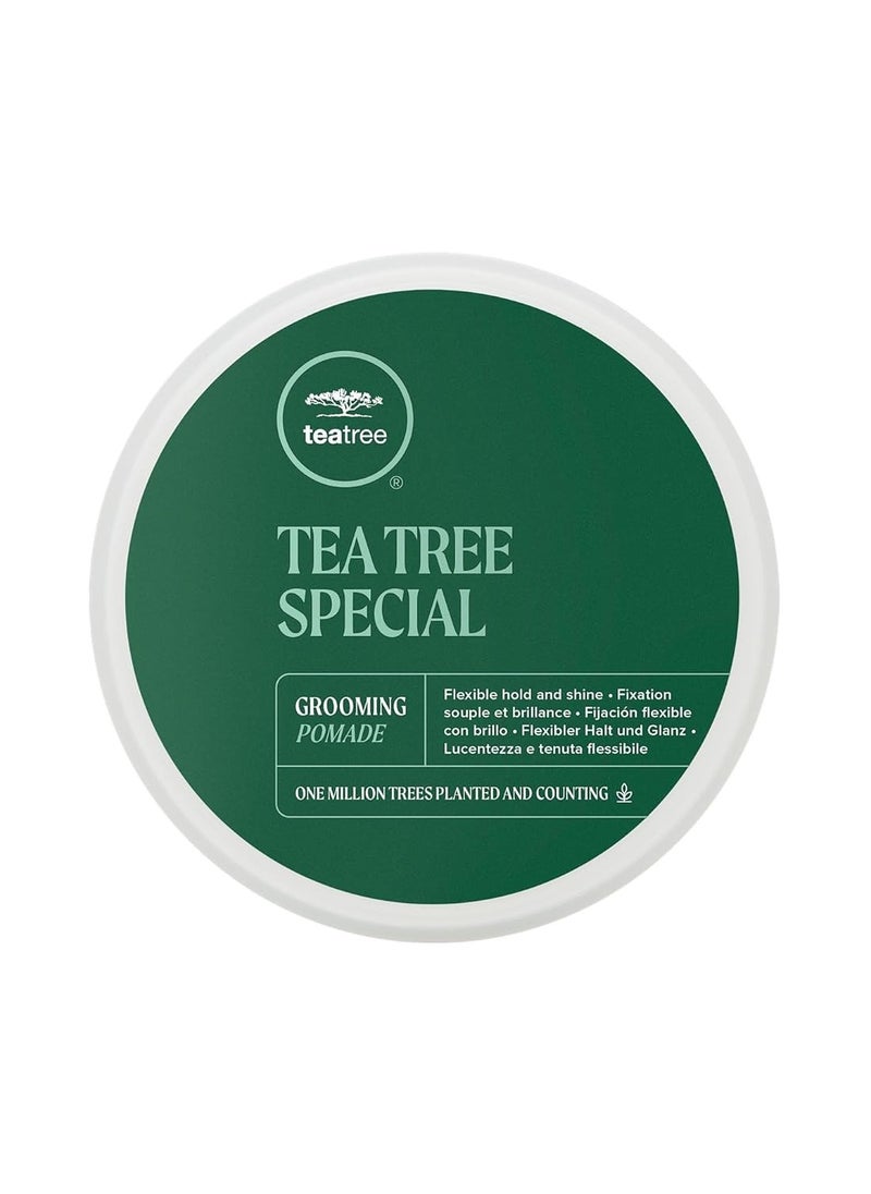 Tea Tree Grooming Pomade, Flexible Hold + Shine, For All Hair Types, Especially Wavy + Curly, 3 oz.
