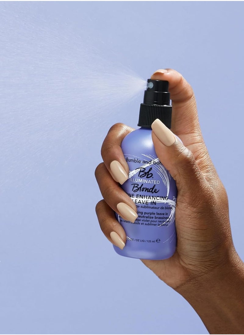 Bumble and bumble Illuminated Blonde Tone Enhancing Purple Leave-in Treatment Spray | Neutralize brassiness | Heat Protection, Hydrating, Anti Frizz, Color Safe | Curl, Wavy, Straight, 4.2 fl. oz.