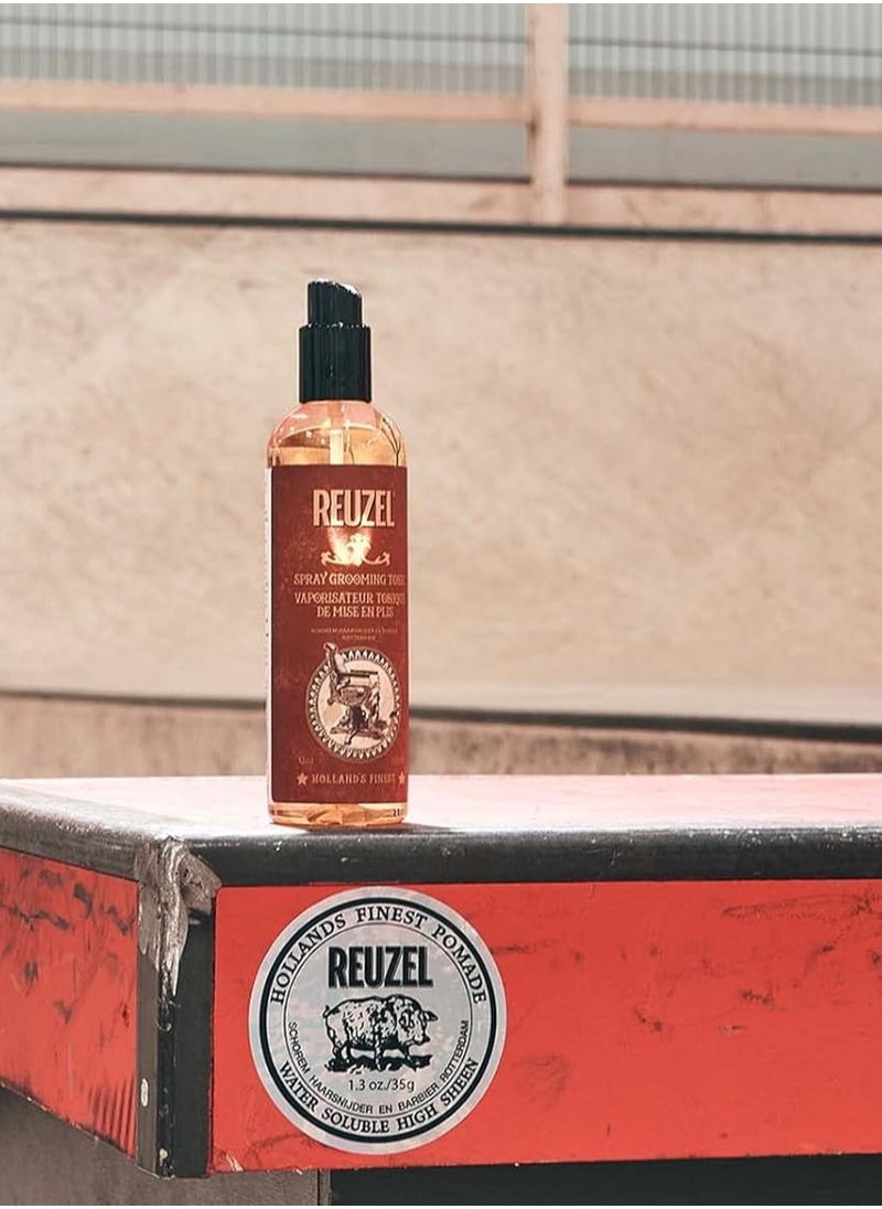 Reuzel Hairspray Grooming Tonic - Subtle Apple, Peppermint Fragrance - Perfect For Blow Drying - Ideal For Volume, Lift And Texture - Low Shine - Protects Hair From All Thermal Styling