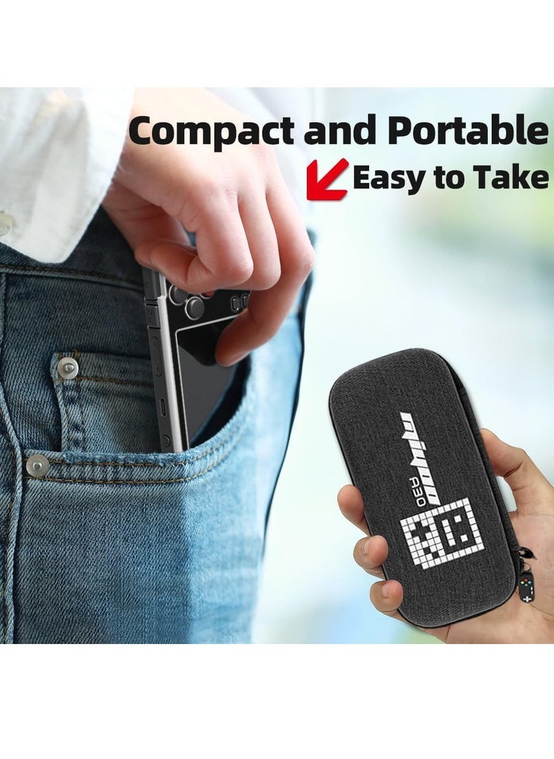 A30 Handheld Game Console 2.8-inch 640*480 IPS Screen 2600mAh Compatible with WiFi Multiplayer Portable Case(Black White)