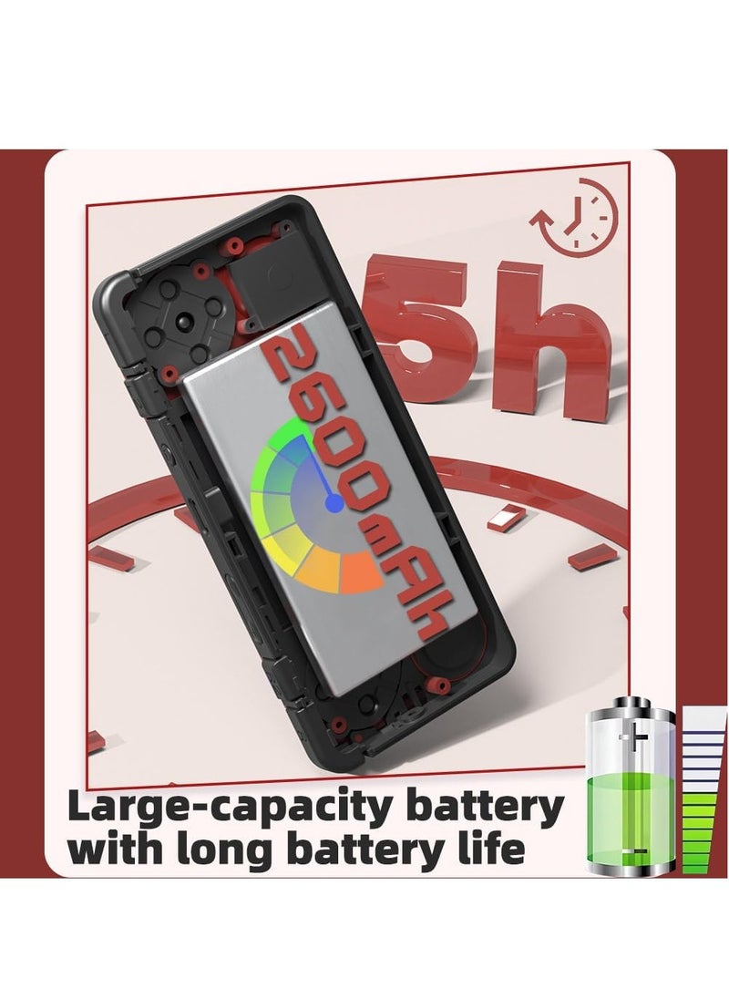 A30 Handheld Game Console 2.8-inch 640*480 IPS Screen 2600mAh Compatible with WiFi Multiplayer Portable Case(Gold Red)