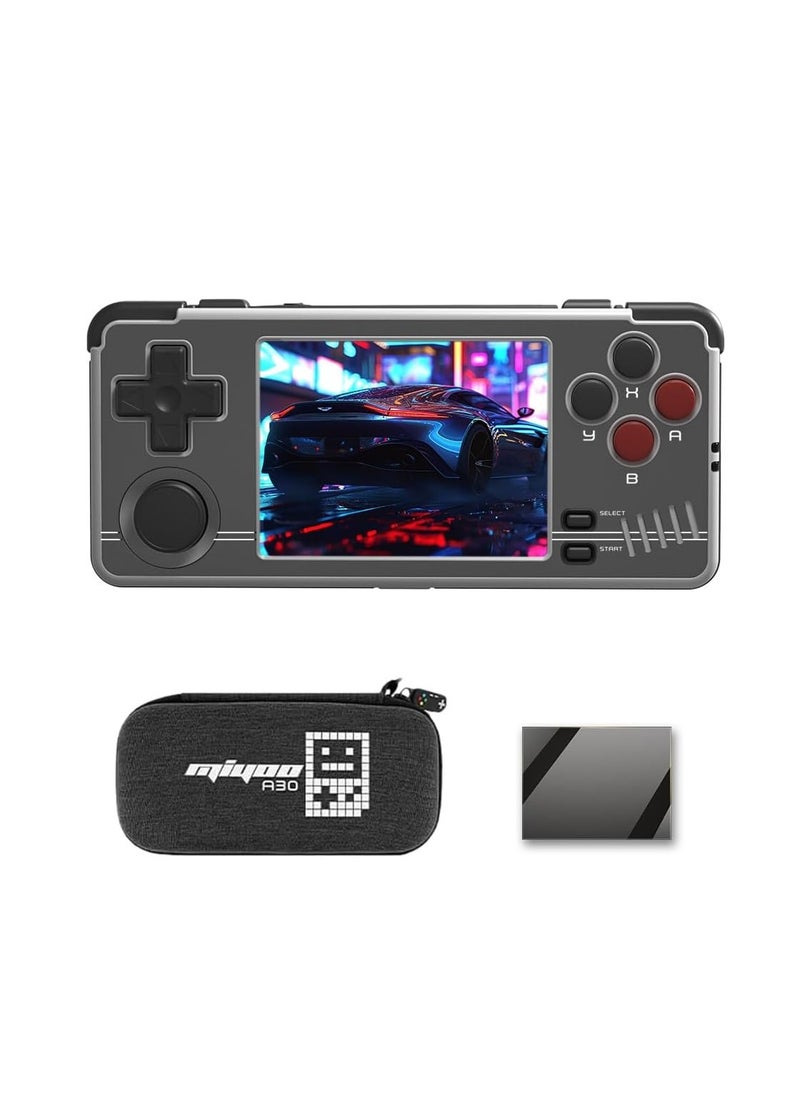 A30 Handheld Game Console 2.8-inch 640*480 IPS Screen 2600mAh Compatible with WiFi Multiplayer Portable Case(Gray Black)