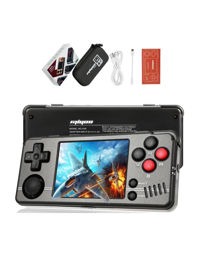 A30 Handheld Game Console 2.8-inch 640*480 IPS Screen 2600mAh Compatible with WiFi Multiplayer Portable Case(Black)