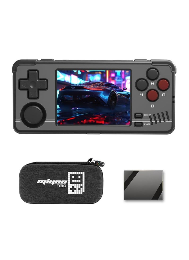 A30 Handheld Game Console 2.8-inch 640*480 IPS Screen 2600mAh Compatible with WiFi Multiplayer Portable Case(Black)
