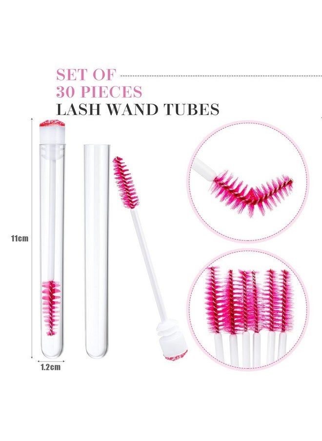 80 Pieces Disposable Mascara Brushes Tubes Set, 40 Pieces Empty Mascara Wand Tube With 40 Pieces Eyelash Brush Makeup Tool Cleaning Brush For Eyelash Extension (Pink Snowflake Style)