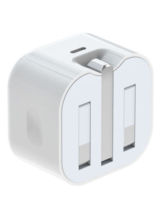 USB-C Power Adapter With Type-C To Lightning Cable 20W White