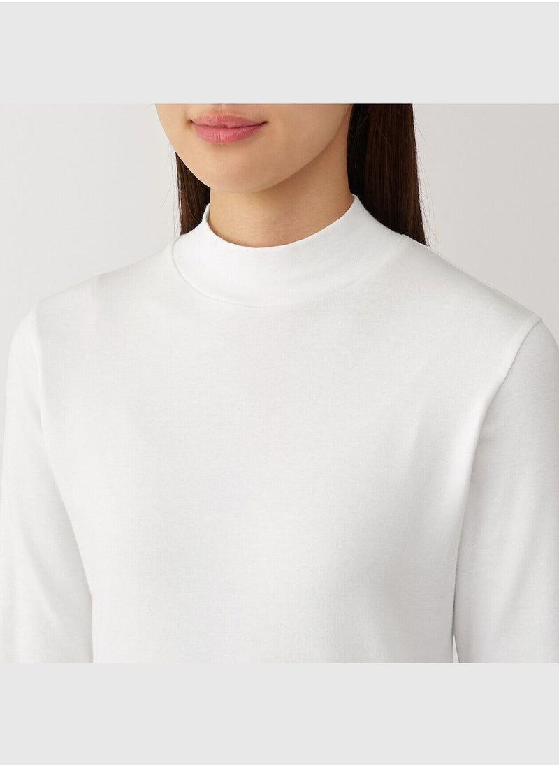 Brushed Ribbed High Neck Long Sleeve T-Shirt