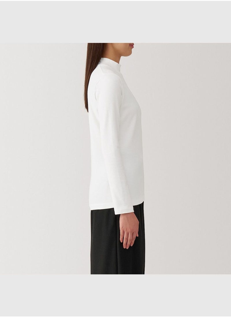 Brushed Ribbed High Neck Long Sleeve T-Shirt