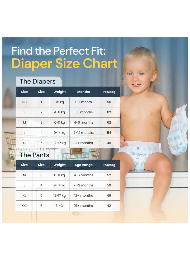 12dry Diapers,(Size 2, 246, count) – Premium Baby Care, 100% Ultra-Absorbent Japanese Tech, Dual-Layer, Thin & Breathable, Eco-Friendly, Hypoallergenic, Soft Elastic Waistband for Active Babies 3X Mega Pack