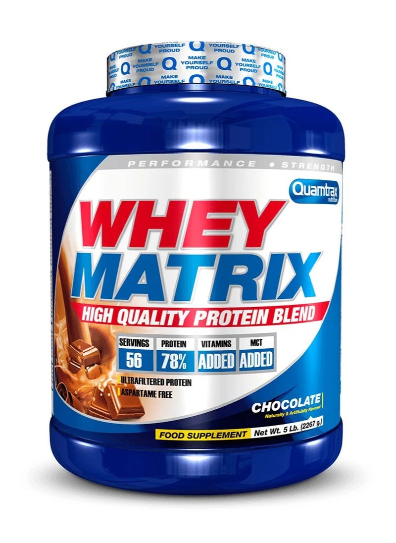 Quamtrax, Whey Matrix Protein Blend, 31g Protein, 5Lbs, Chocolate, 56 Servings