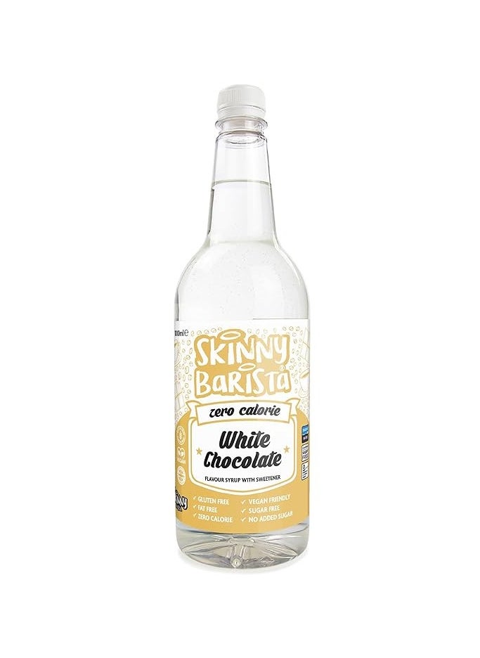 The Skinny Food Co. Coffee Syrup - Sugar Free  Zero Calorie Coffee Syrup For Coffee, Tea, Hot Chocolate, Fruit, Protein Drinks - Vegan-Friendly, Gluten-Free & Fat-Free White Chocolate 1L