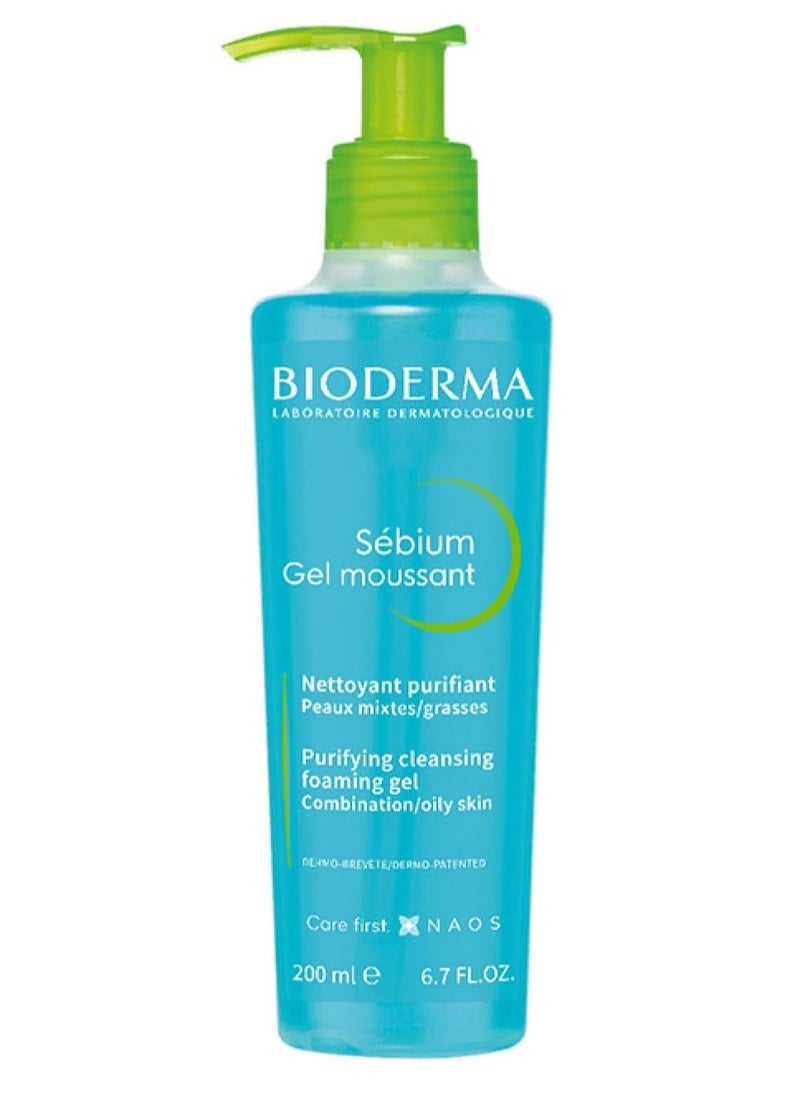 Bioderma Sebium Purifying Cleansing Foaming Gel - Combination to Oily Skin, 200ml