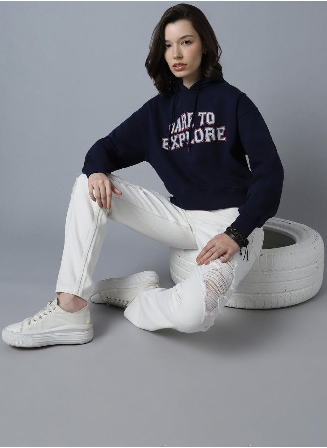 Women Navy Sweatshirt