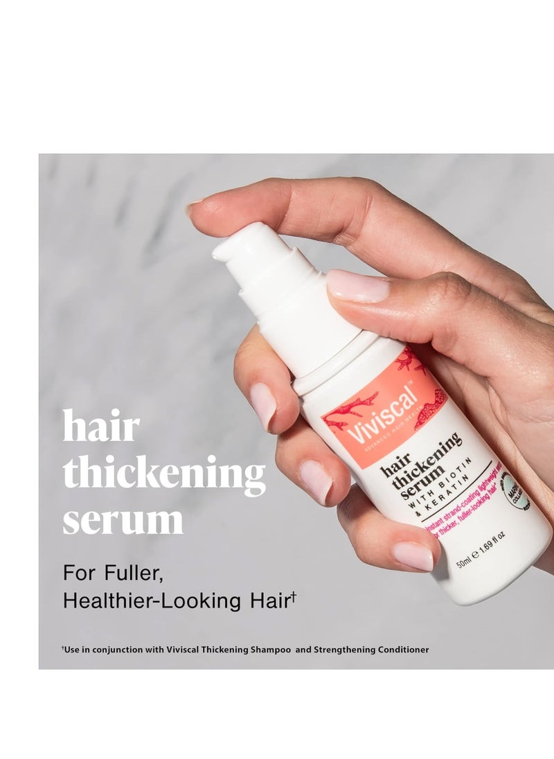 Viviscal Hair Thickening Serum, Instant Lightweight Hair Product, Leave-in Elixir for Thicker, Fuller Looking Hair, with Keratin & Biotin, 50ml (1.69 fl. oz.)