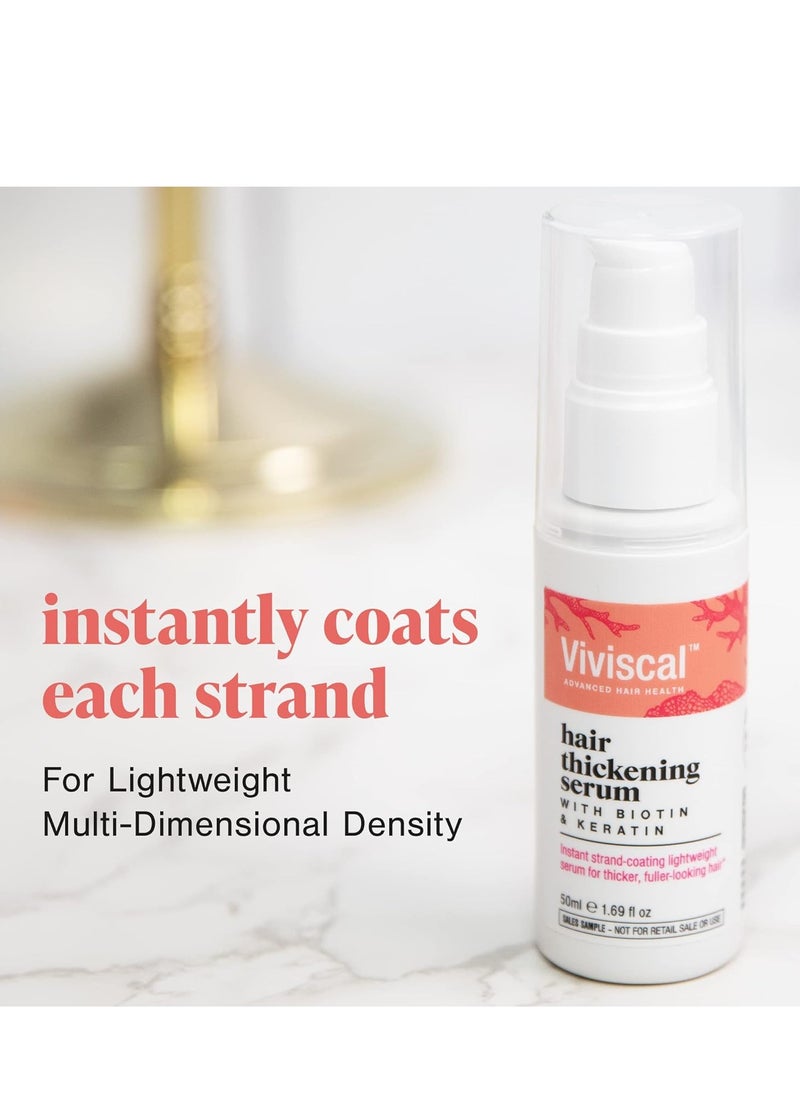 Viviscal Hair Thickening Serum, Instant Lightweight Hair Product, Leave-in Elixir for Thicker, Fuller Looking Hair, with Keratin & Biotin, 50ml (1.69 fl. oz.)