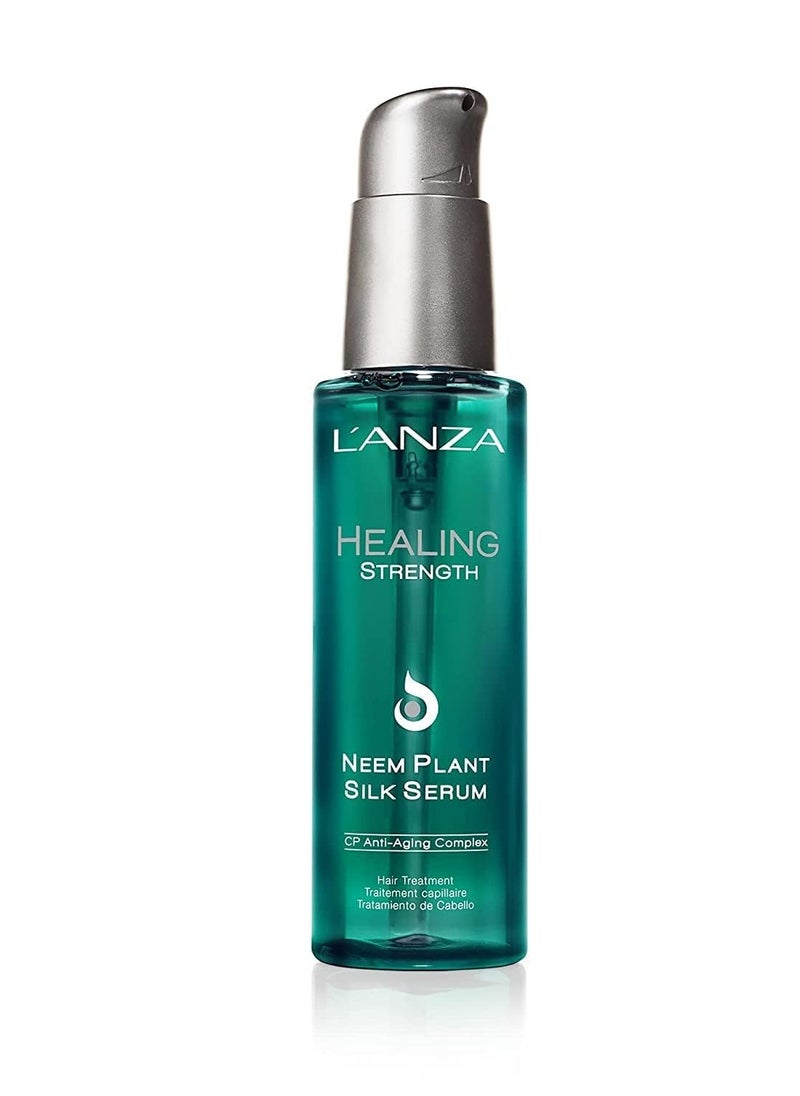 L'ANZA Healing Strength Neem Plant Silk Hair Serum, Neem Oil for Hair, Anti Frizz Damaged Hair Treatment, Nourishes and Boosts Hair Shine & Hair Repair with Hair Oil for Frizzy Hair (3.4 Fl Oz)