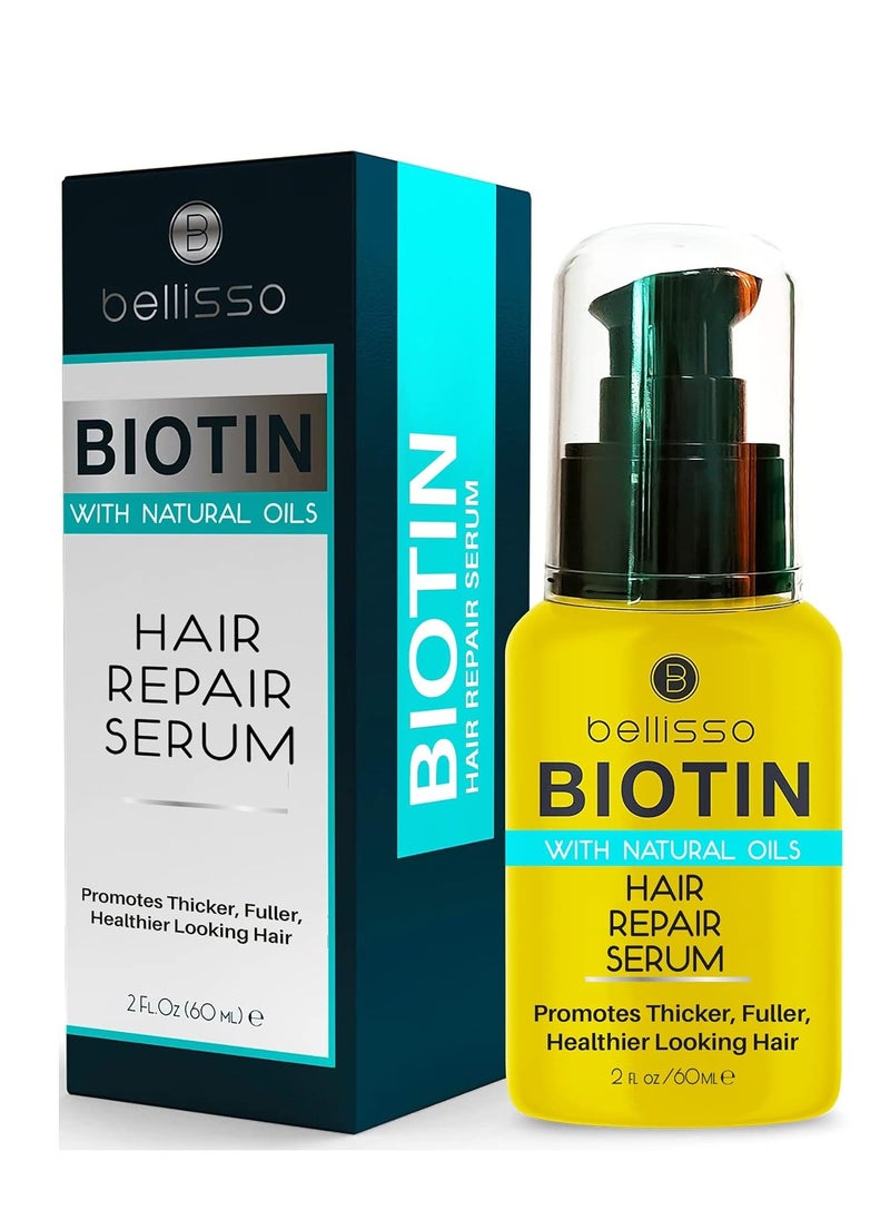 Biotin Hair Thickening Serum for Men and Women - Intense Strengthening Treatment Product with Natural Botanical Oil Blend to Help Boost Thin Hair - Repair Thinning Hair, Increase Volume and Shine