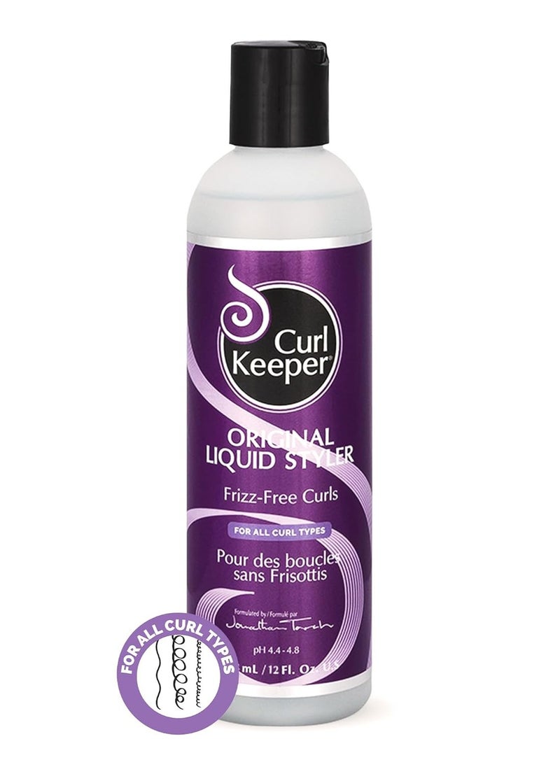 Original Curl Keeper Anti-Frizz Curl Defining Hair Styler (12 Oz) - Lightweight Curl Definer Liquid Gel for All Weather Conditions - Wavy & Curly Hair Products for Women (Cream Alternative)