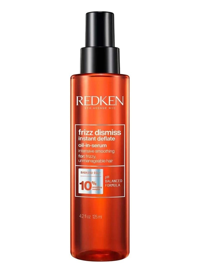 Redken Frizz Dismiss Instant Deflate Oil-In-Serum | Frizz Control Instantly Smooths | Anti Frizz for Shine | With Babassu Oil | Sulfate Free