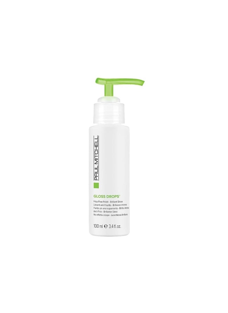 Paul Mitchell Gloss Drops Shine Serum, Frizz-Free Polish, Brilliant Shine, For Frizzy Hair, 3.4 fl. oz.