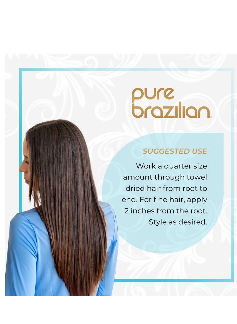 PURE BRAZILIAN Anti-frizz Daily Leave-in Serum - Strengthening Hair Treatment Formulated to Fortify and Protect Your Hair From Heat & UVA/UVB (13.5 Ounce / 400 Milliliter)