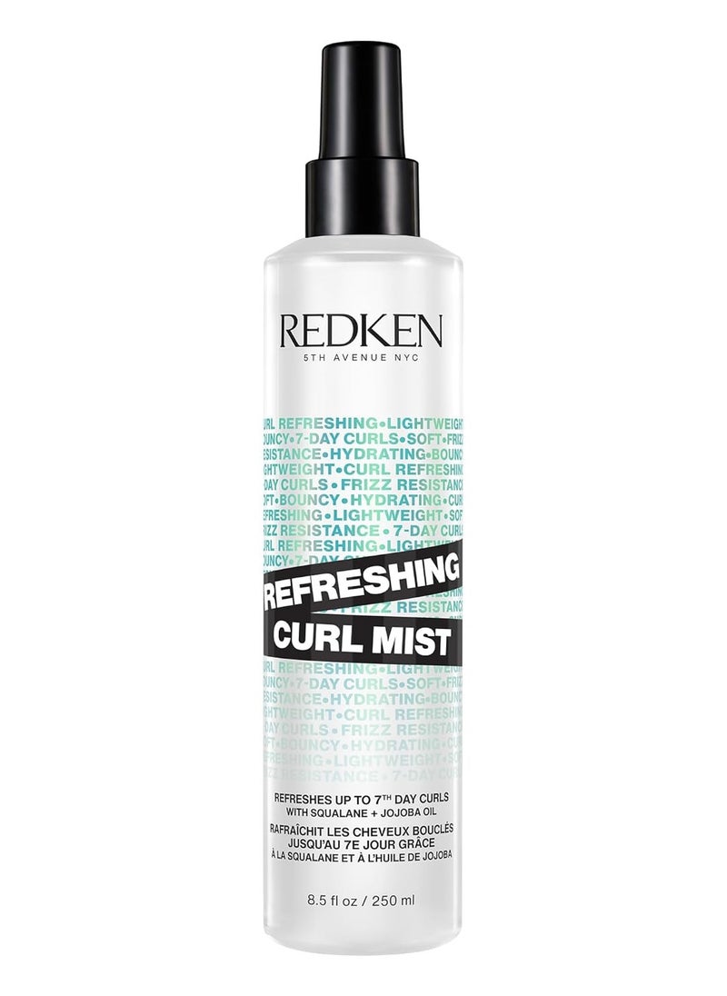 REDKEN Curl Refreshing Spray | Hydrates & Defines up to 7th-Day Curls | For Curly, Coily Hair | Vegan Formula, Silicone-Free | with Squalane & Jojoba Oil