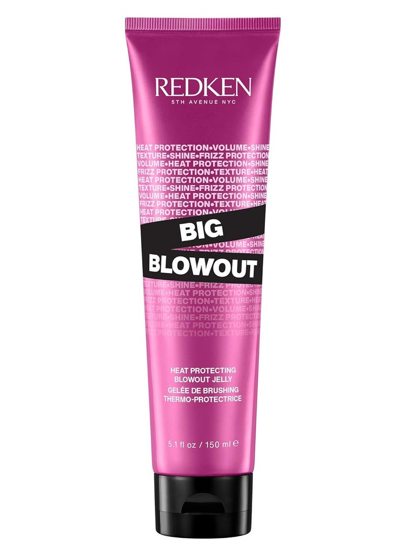 Redken Big Blowout Heat Protection Jelly Serum | Offers Shine and Texture | Frizz Control | Volume for Fine Hair | Blowdry Gel | For All Hair Types