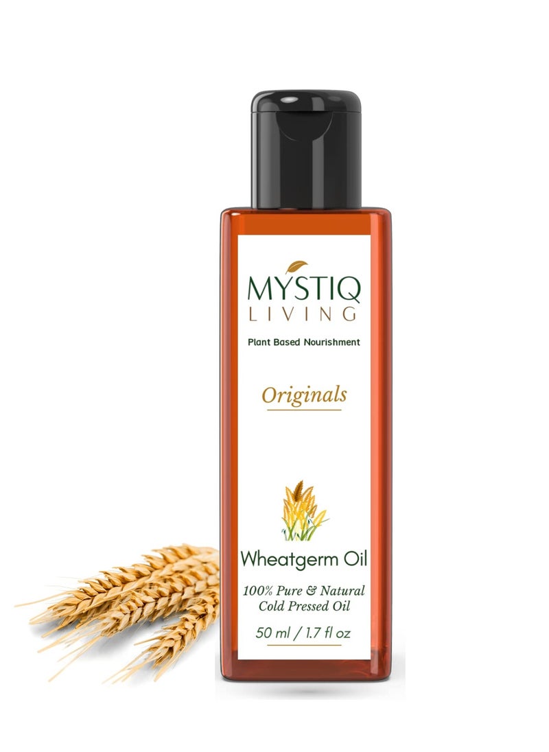 Mystiq Living Wheat Germ Oil for Hair Growth, Skin & Body Care - 50 ML | Cold Pressed, 100% Pure & Natural